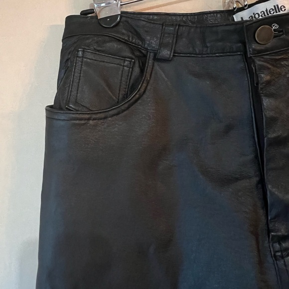 Vintage Bagatelle Black 100% Leather Pants Straight Leg Mom Style High waist 12 - Picture 6 of 11